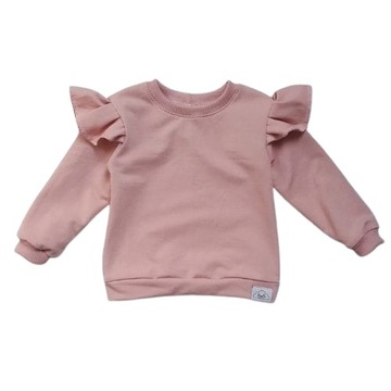 bluza dziecięca dresowa róż falbanki JAKOŚĆ! 80