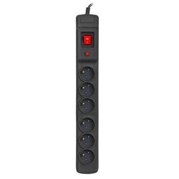 ARMAC LISTWA PRZEPIĘCIOWA 6 GNIAZD 5M CZARNA 10A