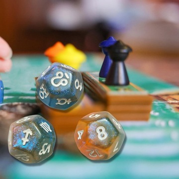 3x Многогранные игральные кости D12 Карта сувениров для вечеринок в многогранном стиле