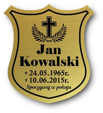 Tablica nagrobna tabliczka na grób na krzyż