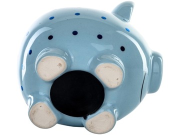 В ПОДАРОК ​​Керамическая копилка 11 х 11 х 9 см - фигурка СИНЯЯ СВИНЬЯ