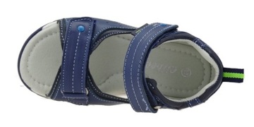 SKÓRZANE SANDAŁY CHŁOPIĘCE BUTY DZIECIĘCE SANDAŁKI NA RZEPY R. 30