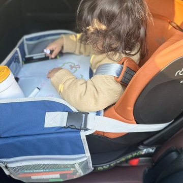 Wielofunkcyjny stolik podróżny dla dzieci do samochodu organizer,Granatowy