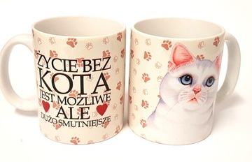 Kubek pupilem KOT z kotem prezent URODZINY gadżet