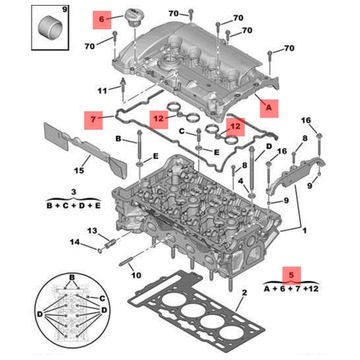 PEUGEOT 207 308 508 5008 1.6THP KRYT VENTILU OE