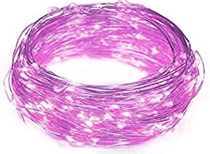 Mikro diody na druciku RÓŻOWE baterie 30LED