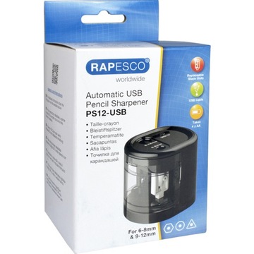 Точилка электрическая черная RAPESCO USB автомат
