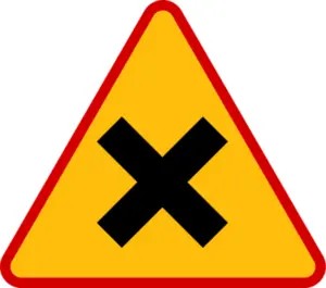 Znak A-5: Skrzyżowanie dróg - Naklejka