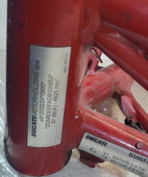 Рама + документы Ducati Hypermotard 821 13-15r