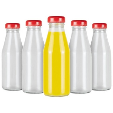 50x Butelki na sok JUICE 200 ml SZKLANE BUTELKI na soczek z zakrętką 0,2l