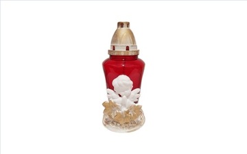 Znicz Czerwony Z Aniołkiem Całoroczny