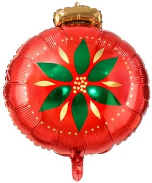 BALON ŚWIĄTECZNY FOLIOWY OKRĄGŁY Bombka 45cm