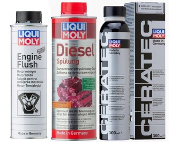 ZESTAW LIQUI MOLY PŁUKANKA ENGINE FLUSH, CERATEC, DIESEL SPULUNG