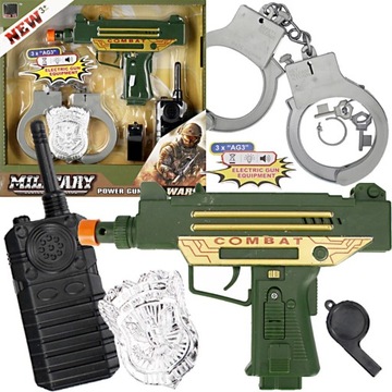 ZESTAW WOJSKOWY WOJSKO ŻANDARMERIA PISTOLET KAJDANKI KRÓTKOFALÓWKA