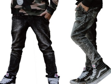 ALL FOR KIDS SPODNIE JEANS SPRANE GRAFIT 104 110