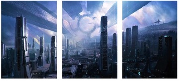 3x OBRAZ NA ŚCIANĘ MASS EFFECT TRYPTYK 30x40