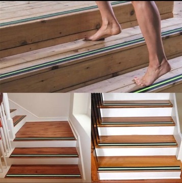 ЛЕНТА ПРОТИВСКОЛЬЗЯЩАЯ с флуоресцентной полосой 50мм 3м