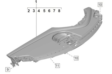 DESKA ROZDĚLOVAČE PORSCHE TAYCAN 9J1857003BMAU4