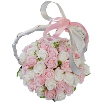 КРАСИВЫЙ большой букет-корзина мыльных роз 50 шт мыльные цветы в ПОДАРОК