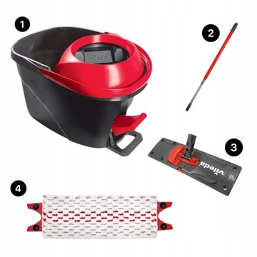 VILEDA Mop obrotowy Easy Wring ULTRAMAT ULTRAMAX TURBO Z WIRÓWKĄ PŁASKI