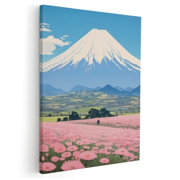 OBRAZ NA PŁÓTNIE OBRAZ NA ŚCIANĘ OBRAZ GÓRA FUJI AKWARELA DO SALONU 50x70cm