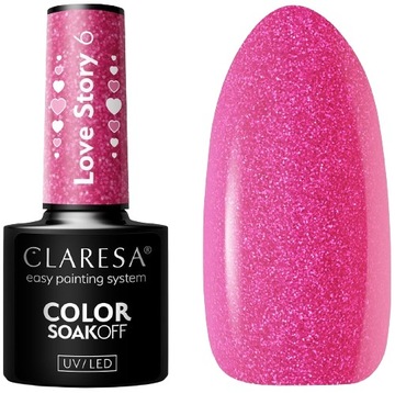 LAKIER HYBRYDOWY LOVE STORY 6 -5g CLARESA Mocny róż