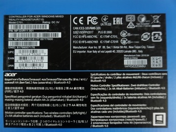 КОНТРОЛЛЕРЫ ACER WINDOWS MIXED REALITY AVR710 C701