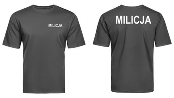 koszulka MILICJA jak policja prezent SZARA rozmiar M