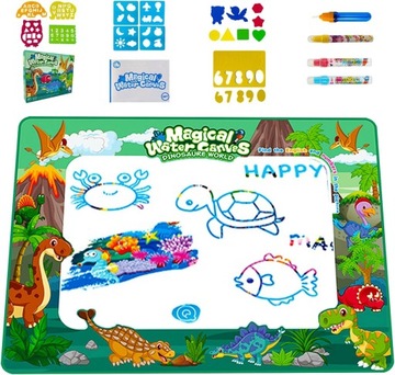 MATA WODNA DINO DO rysowania MALOWANIA 100x80 XXL