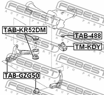 SILENTBLOK ČEPU MECHANIZMUS DIFERENCIÁLU LEXUS LS 400 FEBEST TAB-GZG50