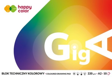 BLOK techniczny A2 GigA HAPPY COLOR 10/220g kolor