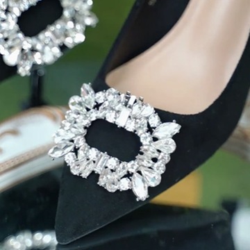 ПРЯЖКА узор МОРОЗ серебро серебряная туфелька ДЕКОРАЦИЯ БРОШЬ клипса