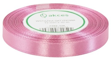 SATYNOWA Wstążka tasiemka BRUDNY RÓŻ 12mm 32m