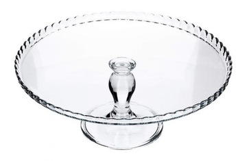 PATERA SZKLANA NA NÓŻCE CIASTO TORT OWOCE 32CM