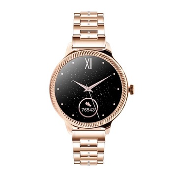 Smartwatch DAMSKI dla kobiety złoty stylowy elegancki bransoleta SMS Puls