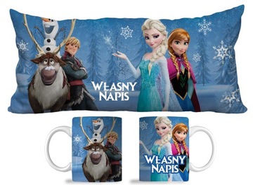 ZESTAW duża PODUSZKA KUBEK FROZEN KRAINA LODU ELZA