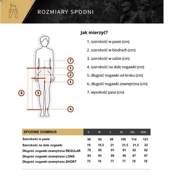 Spodnie TEXAR Dominus czarne SUPER JAKOŚĆ r.M-LONG