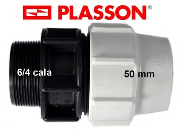 MUFA 50 x 6/4 CALA GZ PLASSON SKRĘCANE DO RUR PE