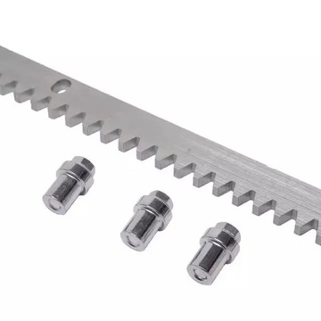 1m LISTWA ZĘBATA STALOWA 8mm metalowa do napędu bramy + tuleje, śruby OCYNK