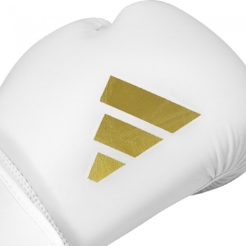 Adidas Speed 50 rękawice bokserskie biało złote boks rozmiar 14 OZ