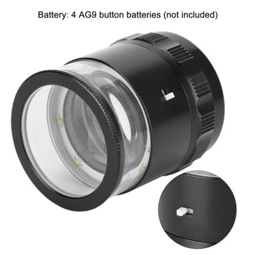8LED 10-кратное увеличительное стекло со шкалой высокого разрешения, регулируемое увеличение G
