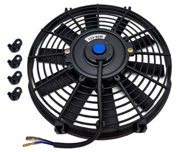 CIENKI WENTYLATOR CHŁODNICY 12V SSĄCY PŁASKI WIATRAK SAMOCHODOWY 25cm