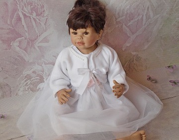 БЕЛОЕ ФЛИСОВОЕ БАЛЬЕРО ДЛЯ КРЕСТЕНИЯ С ЖЕМЧУГОМ 80