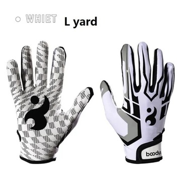 A Pair Men Women Rugby Gloves Breathable Anti-slip Full Finger Silicone Bas