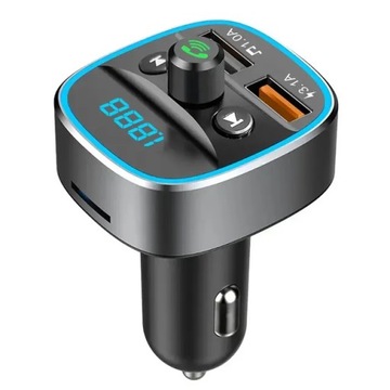 TRANSMITER FM BLUETOOTH 5.0 ŁADOWARKA QC 3.0 2x USB USB-C 20W RGB