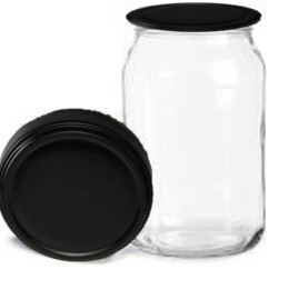 Słoik szklany 900 ml + zakrętki czarne 40 szt.