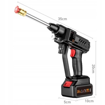 Akumulatorowa MYJKA CIŚNIENIOWA Pistolet do Mycia Pompa 60Bar 300W 2xAKU