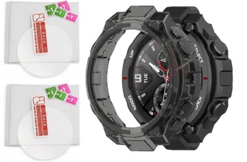 Защитный комплект: 2 закаленных стекла 9H + чехол Xiaomi Amazfit T-REX / T-REX Pro