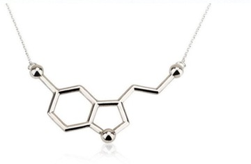 Naszyjnik Serotonina Wzór Chemiczny srebrny