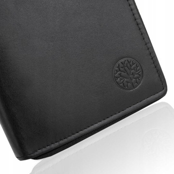 Betlewski skórzany portfel męski RFID suwak duży